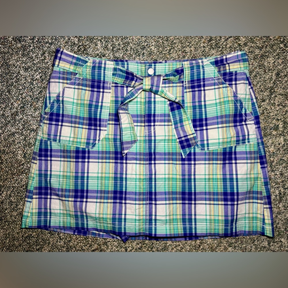 Lane Bryant Plaid Blue and Green Skort